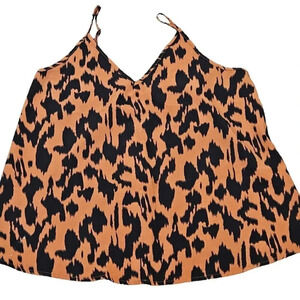 Shien Animal Print V Neck Camisole Adjustable Straps Size‎ Medium